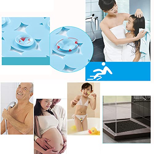 Tapis de douche carré 54x54 cm blanc antidérapant et lavable