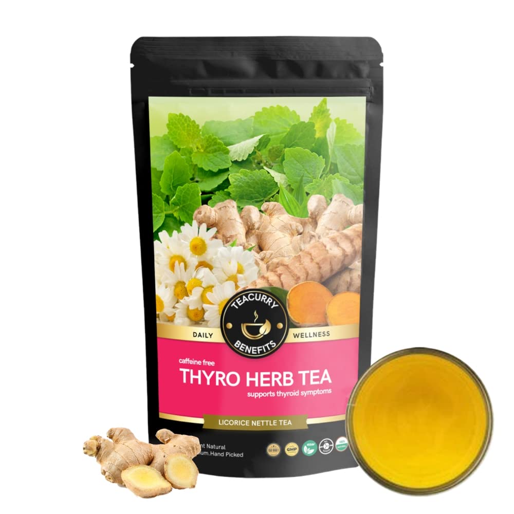 TEACURRY ThyroHerbal Tea - 50 Grams Loose Tea | Thyroid Care Tea - Support in facing issues with balancing TSH, T3, T4 levels Manage Weight, Reduces Anxiety and Decreases Lethargy