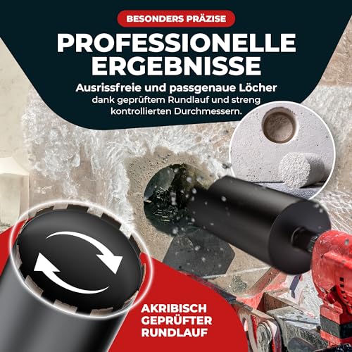 Fortura® Kernbohrer Ø42-162mm/400mm Länge/1 ¼ Zoll(Ø162x400mm) Bohrkrone/Kernlochbohrer/Diamantbohrkrone/Diamantbohrer/Kronenbohrer/Diamant Bohrkrone/Beton