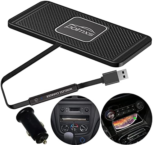 Wireless Charger,POLMXS Wireless car Charger Charging pad 10w Non Slip qi Charger pad Fast Wireless Phone Charger for car Cell phoneWireless Charging mat galaxy21/20 Note10 S9S10S8 (30cm Cable)(C2Y)