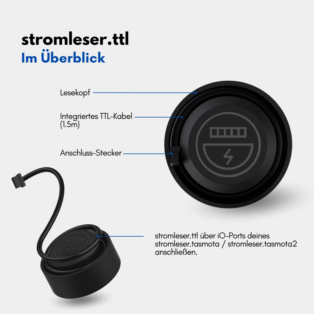 TTL – IR Lesekopf Stromzähler optisch auslesen, Erweiterung für Stromleser WIFI oder Development Board, SmartMeter Integration, Volkszähler Lesekopf, DIY-kompatibel