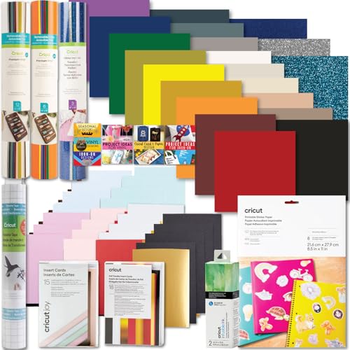 Cricut Deluxe All-in-One Materials and Accessories Bundle - 70+ Piece