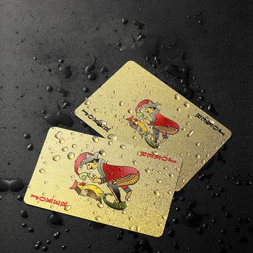 Pokerkartenspiel, Pokerkarten aus Goldpapier | Pokerschreibtisch aus Goldpapier, tragbare Freizeit-Tischkarten für Festivals, Partys, Versammlungen – Bild 5