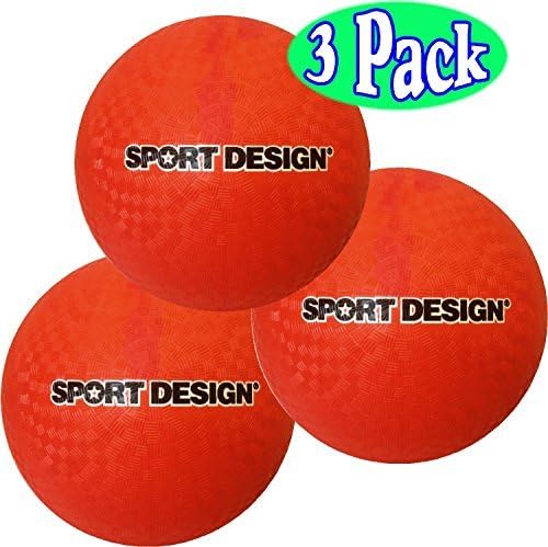 Sport Design 8.5 Inch Playground Balls (Red) Bulk Set Bundle - 3 Pack