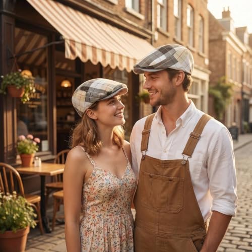 Image of 3Pcs Men's Newsboy Caps Cotton Cooling Hat Adjustable Flat Cap for Men