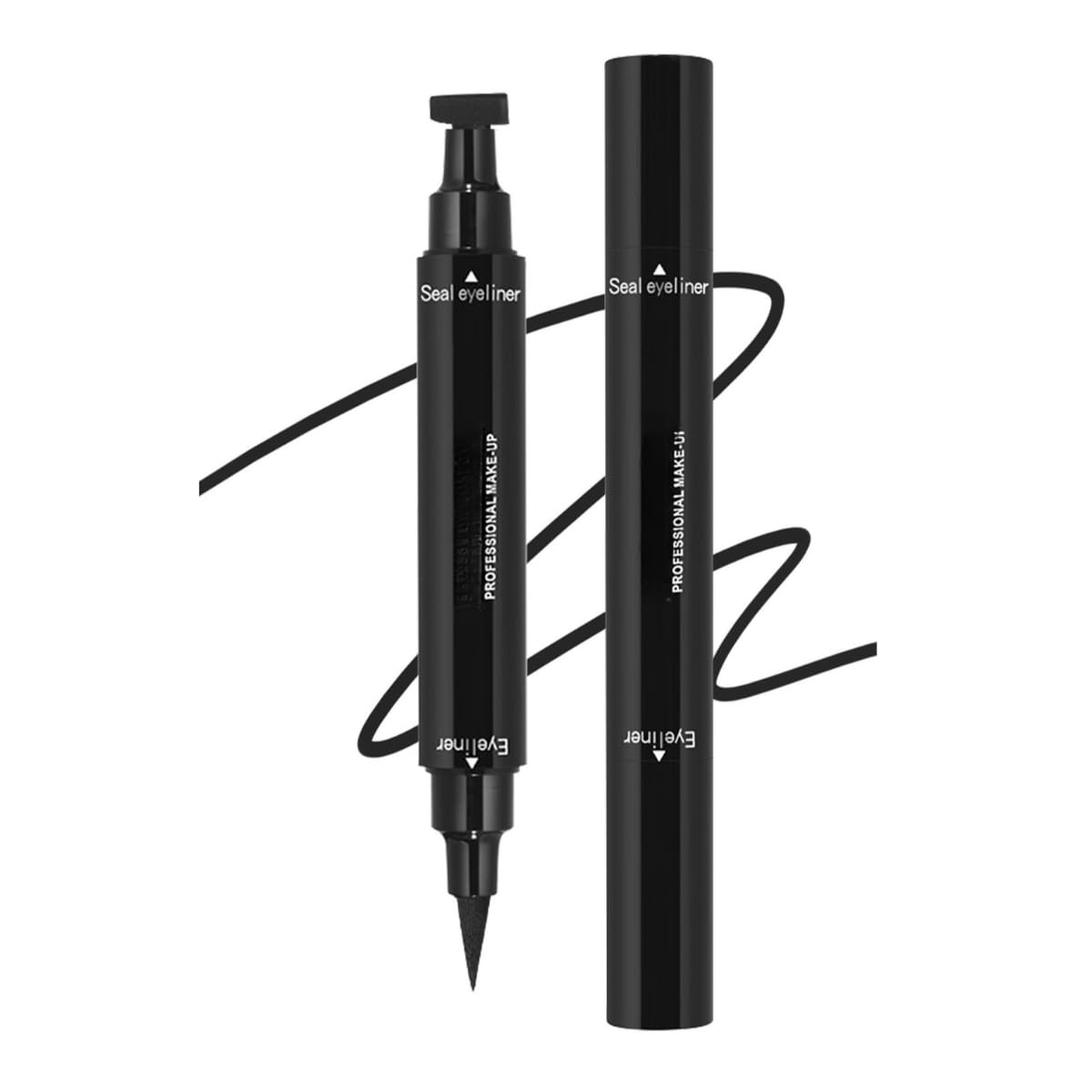 Eyeliner Stamp Double-sided Liquid, Winged, Smudgeproof, Black #01 Black 1 Pc