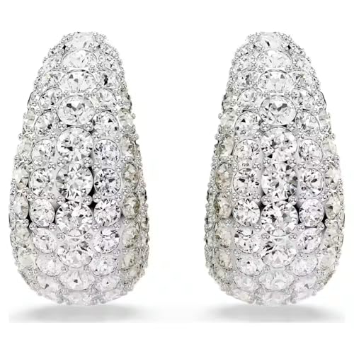 Swarovski Sublima - Orecchini pendenti placcati al rodio, colore: Bianco, 3.5 cm x 1.7 cm, Cristallo, Cristalli