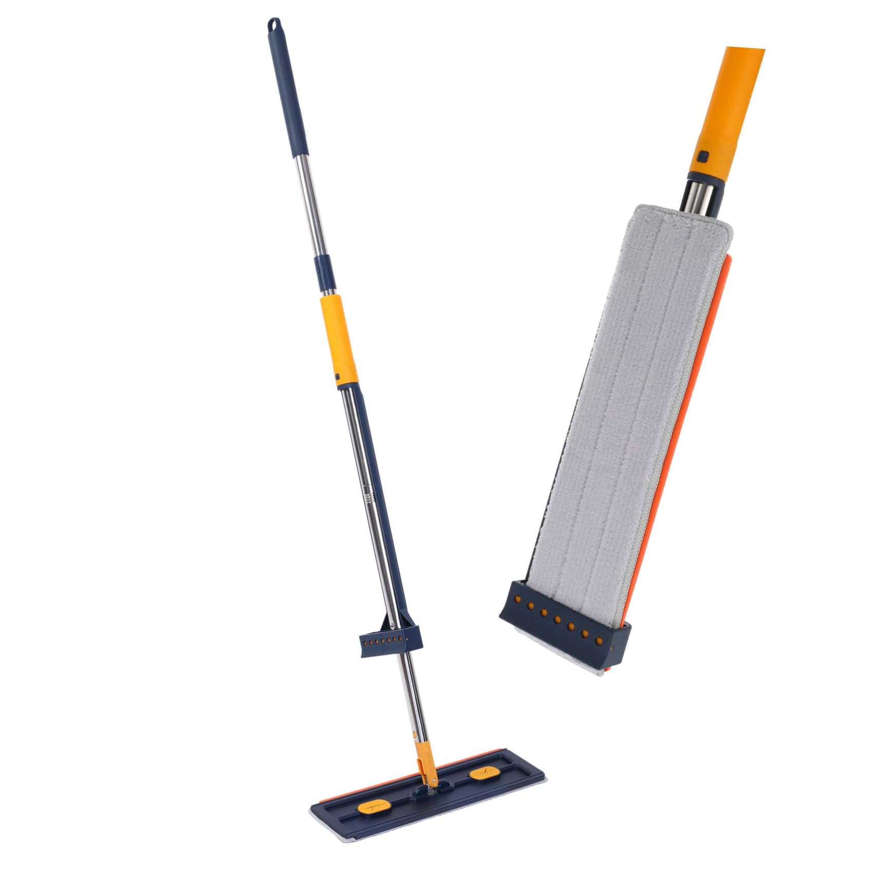 Trapeador de Piso Plano de Microfibra con Deshidratación Rápida y Limpieza Profunda, Material PVC y Aleación, Adecuado para Limpieza de Suelos y Paredes