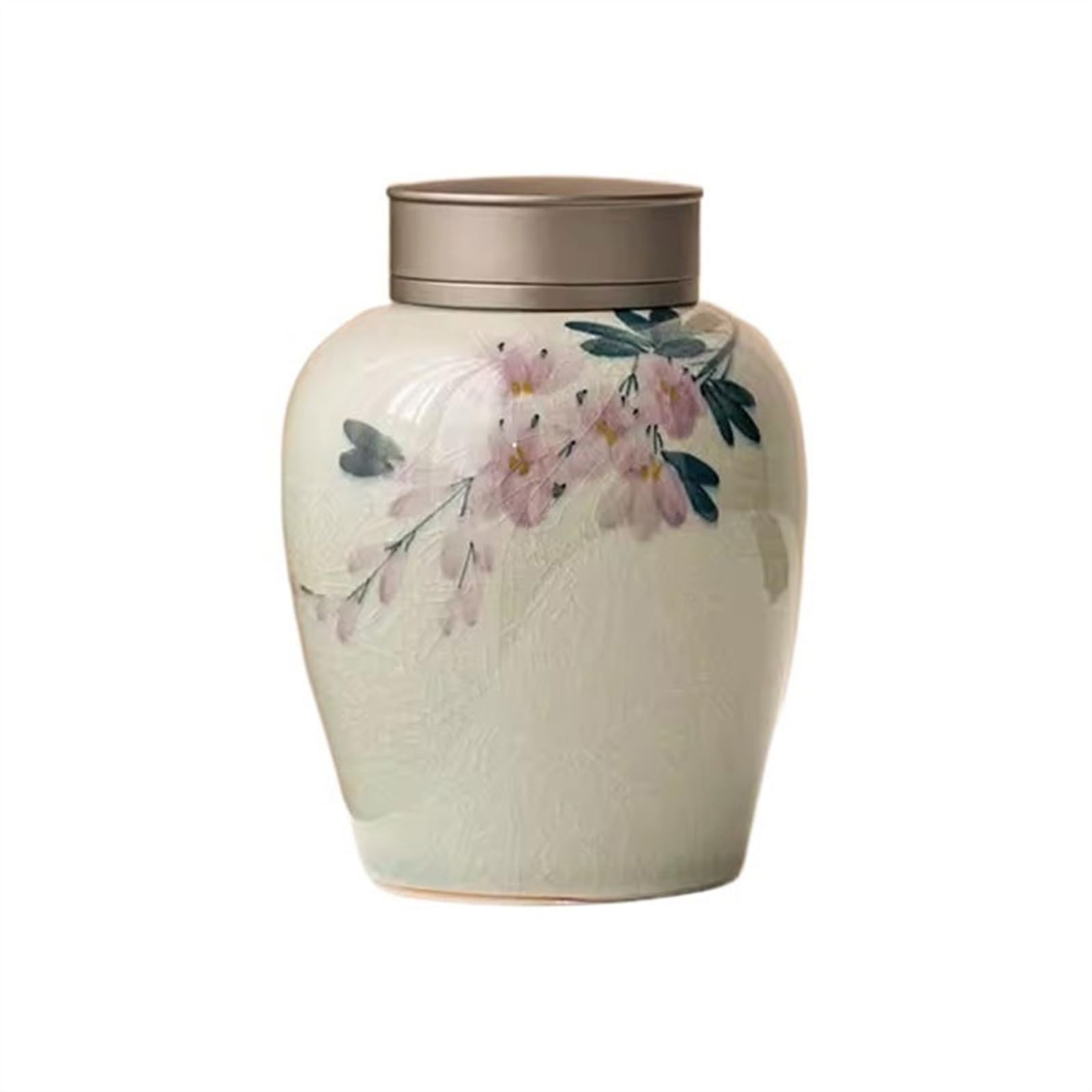 Hhaoran-9868 Ceramic Tea Canister Personalized Crackle Pattern Ceramic Bottle Hand Painted High Grade Sealed Jar Kitchen Storage Food Canisters for Kitchen