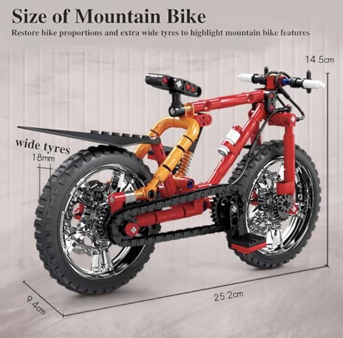 Image of Bike Building Blocks Set for Kids 8+ Years, 212 PCS Realistic Bicycle Model Construction Toy, STEM Educational DIY Building Block Toy for Boys & Girls