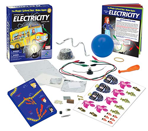 The Magic School Bus Rides Again: Jumping into Electricity By Horizon Group USA, Homeschool STEM Kits for Kids, Includes Educational Manual, Anti-Static Film, Circuit Holders, Buzzer, Copper & More, multi (WH-925-1140)