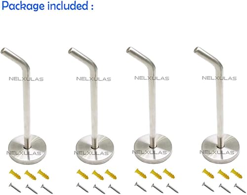 Miniatura 3 de Gancho largo de acero inoxidable cepillado para colgar abrigos, gancho de montaje en pared, apto para cocina, dormitorio, sala de estar, baño,