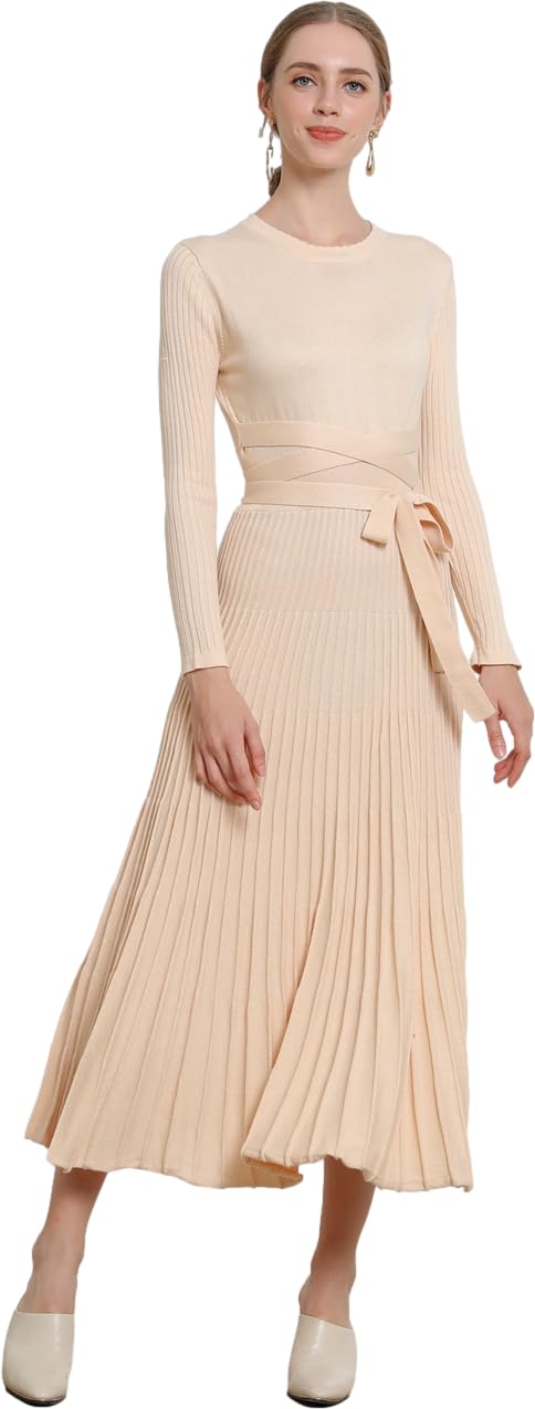 RanRuiRanRui Long Sleeve Pleated Dress