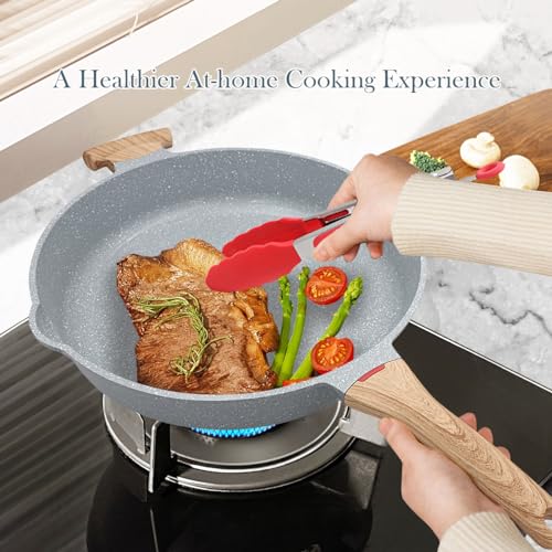 Aikenbbkk 2-In-1 Ceramic Nonstick Deep Frying Pan Skillet thumb #6