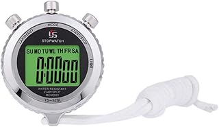 Metal Stopwatch Timer, lesgos Rainproof Digital Sports Stopwatch with Backlit 1/100th Second Precision, Countdown Timer, Large Display, Date Time & Alarm Clock for Sports Match,Coach,Referee,Training