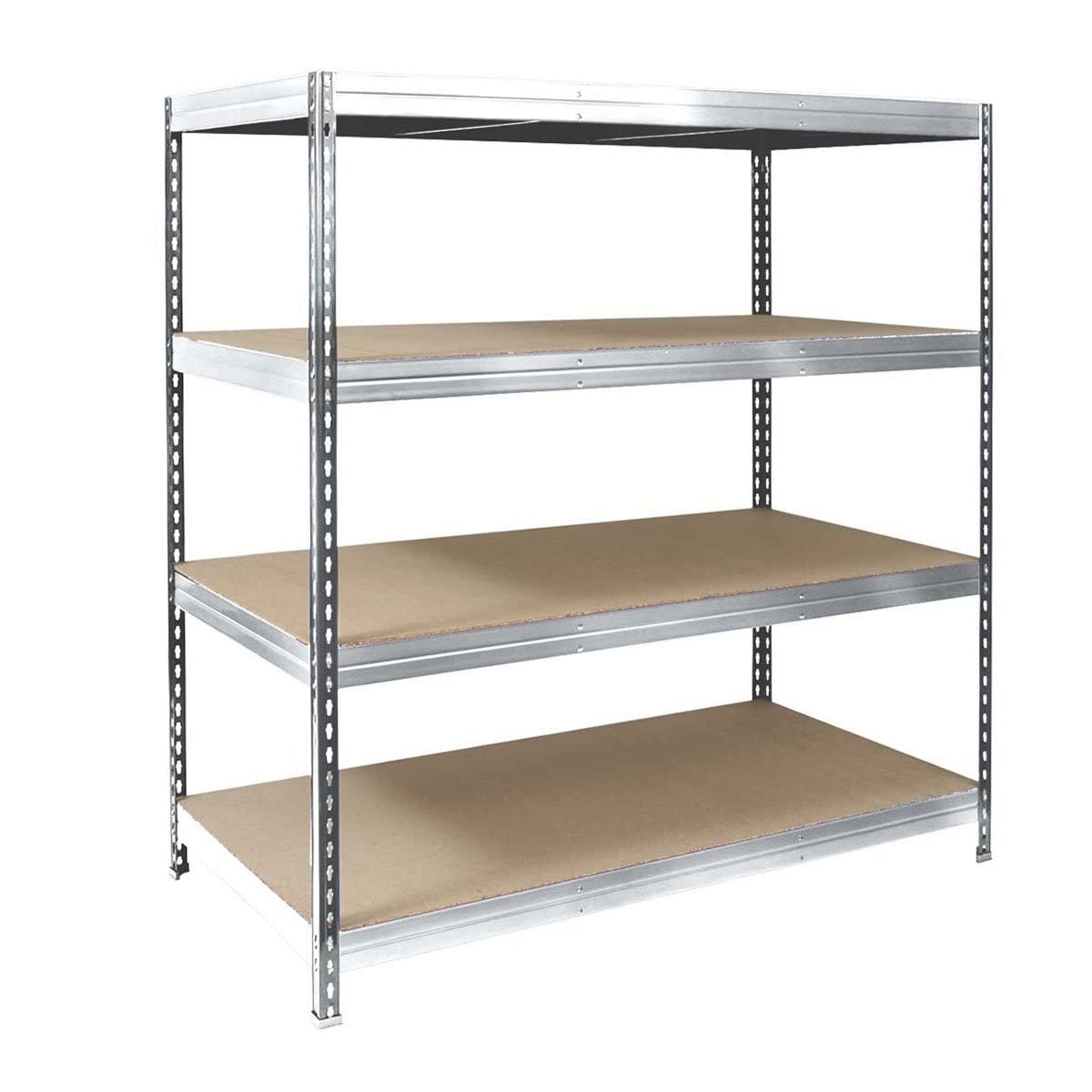 KARAT Heavy Duty Shelving for Garage, Basement, Workshop, Boltless Shelf, Wide Span Shelf, Storage Shelf, Basement Shelf, Corner Shelf, Tyre Shelf, Grid Shelf (Galvanised, 200 x 150 x 60 cm)