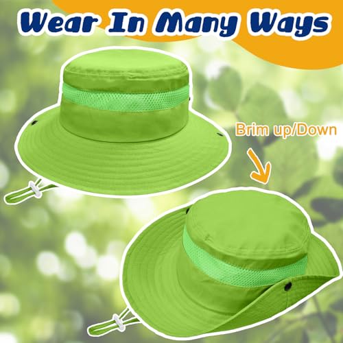 Image of Outdoor Kids Sun Hat for Boys Girls Wide Brim Mesh Bucket Hat UPF 50+ Sun Protection Breathable Summer Fishing Safari Hat