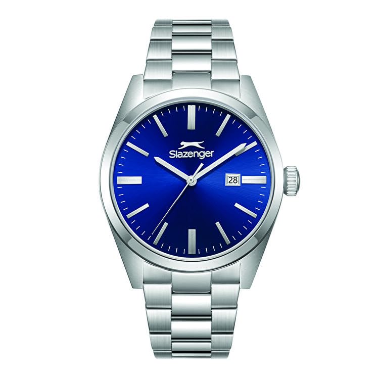 Erkek Kol Saati, Quartz, Lacivert Kadran, Gümüş Kasa, Gümüş Kayış, 42mm, 5ATM, Takvim, SL.09.2477.1.02