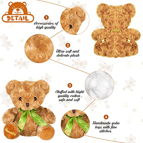 3 Pieces Plush Stuffed Bears Bulk, 8 Inch Cute Soft Plush Bear Doll Small Stuffed Animal With Bow Tie For 2023 Graduation Birthday Wedding Decorations Gift(Light Yellow, Simple Style) #TOP2