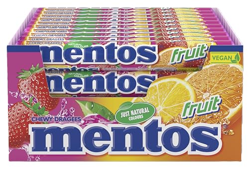 MENTOS Soft Mints - Crisp Outer Shell and Centre - Fruit Flavour - 40 Rolls