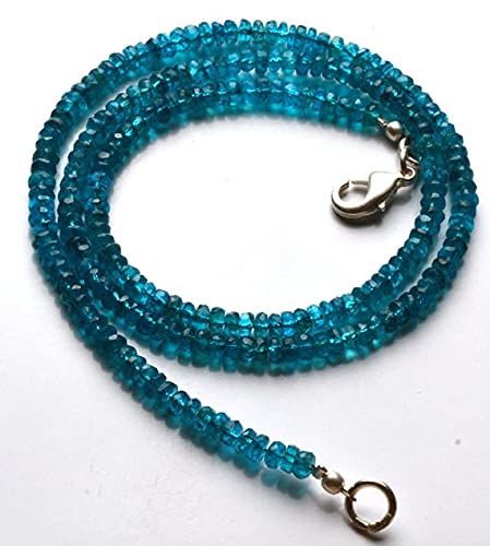 Apatite bleue néon perles 3mm rondelles facettées pour bijoux