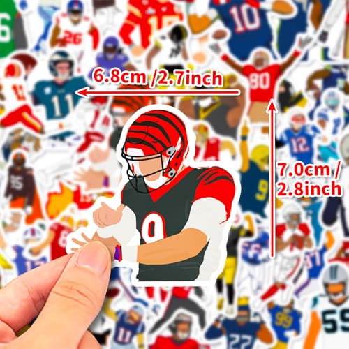 Rugby Decals for American Football Team Fans(50pcs) Sports Stickers for Rugby Water Bottles Boys,Phone Case,Bumper,Skateboard,Luggage Motorcycle Snowboard Gifts for Kids Adults Teens