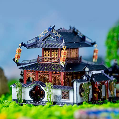Mu 3D Metal Puzzle For Adult Chinese Landscape Architecture Suzhou Style Gardens, Jigsaw Diy Miniature Model Kits For Beginner Building Birthday Gift, 110Pcs #TOP5