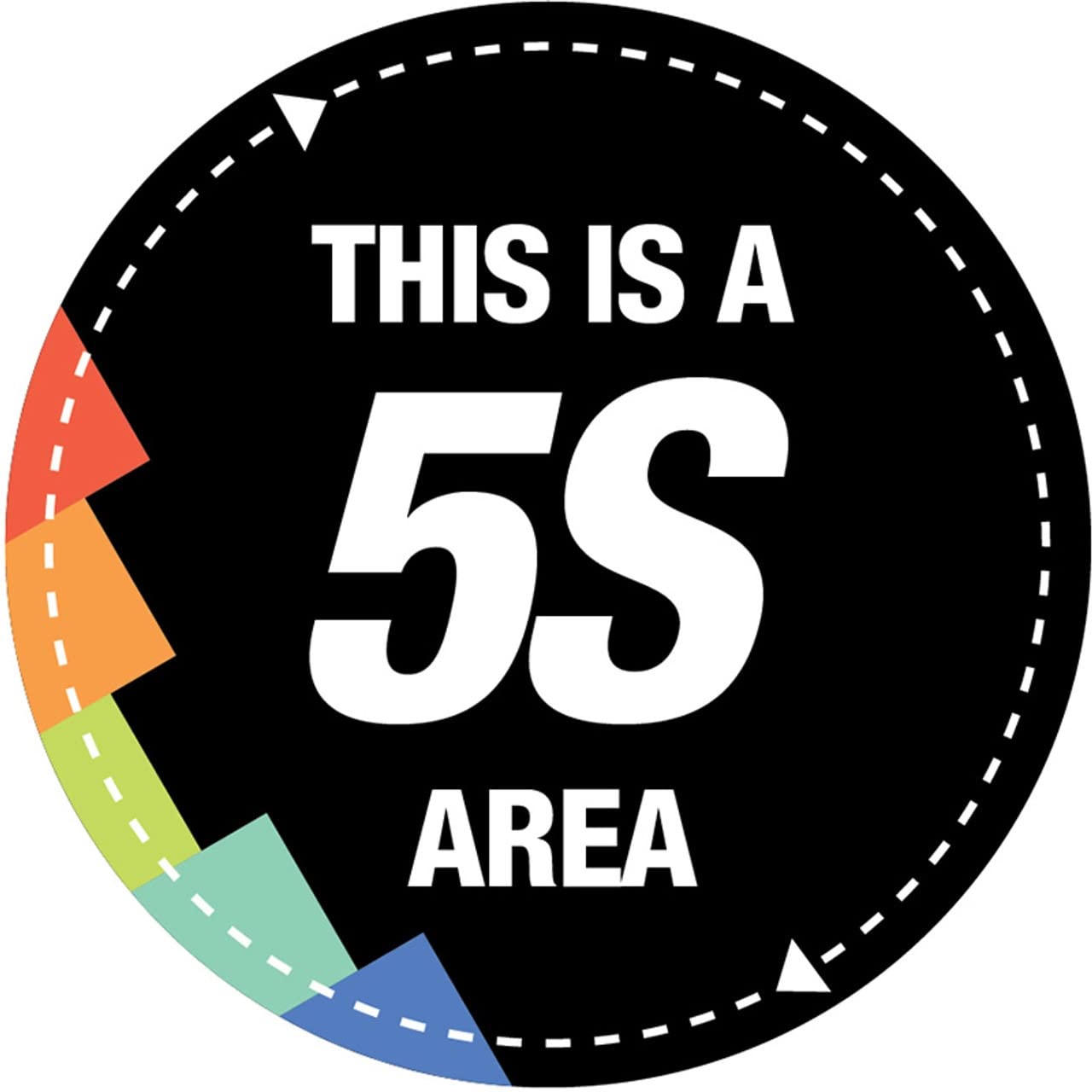 This is a 5S Area Sign Sticker, PVC Waterproof Sticker