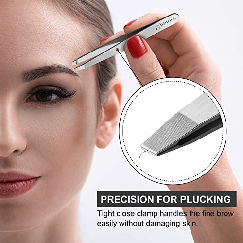 image for Slant Tweezers Set 4-Piece - Upmore Professional Stainless Steel Slant