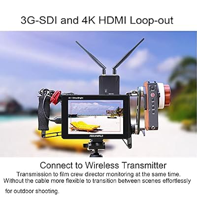 FEELWORLD LUT7S 7 Inch 2200nit Ultra Bright Touch Screen DSLR Camera Field Monitor with 3D Lut HD 1920x1200 4K HDMI and 3G SDI Input Output + Tilt Arm