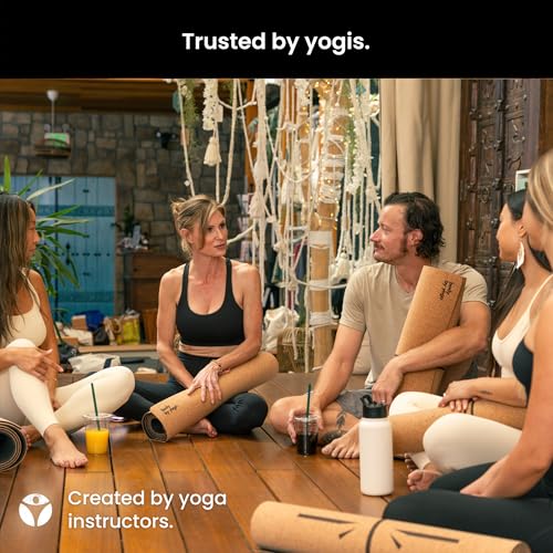 Image of Luxury Cork Yoga Mat - Non Slip, Extra Thick Grip. Extra Large & Long. More Comfort and Support. Tough Enough For Hot Yoga. Cork + Natural Rubber, Non Toxic and Eco Friendly. Optional Alignment Lines.
