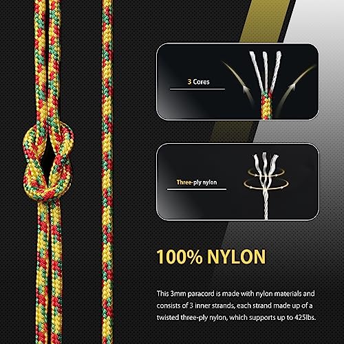 Abma Cord Paracord 425 lbs 3mm 100% Nylon 30M - Vietnam Veteran, Military-vietnam Veteran, 30 Meters - Image 3