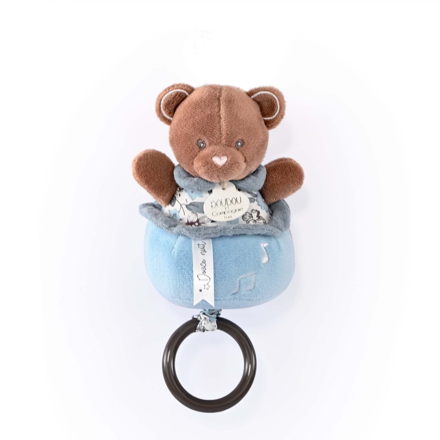 Doudou et Compagnie - Boh'aime - Carillon per la musica con orso, blu, 20 cm, regalo per la nascita - Bella confezione regalo - DC4024