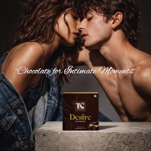 Image of TAC Delights Desire Dark Chocolate for Couples | Premium Chocolate Bar for Intimate Moments | Helps Improve Mood & Connection for Men & Women | Couples Chocolate Gift Pack (1 Box)