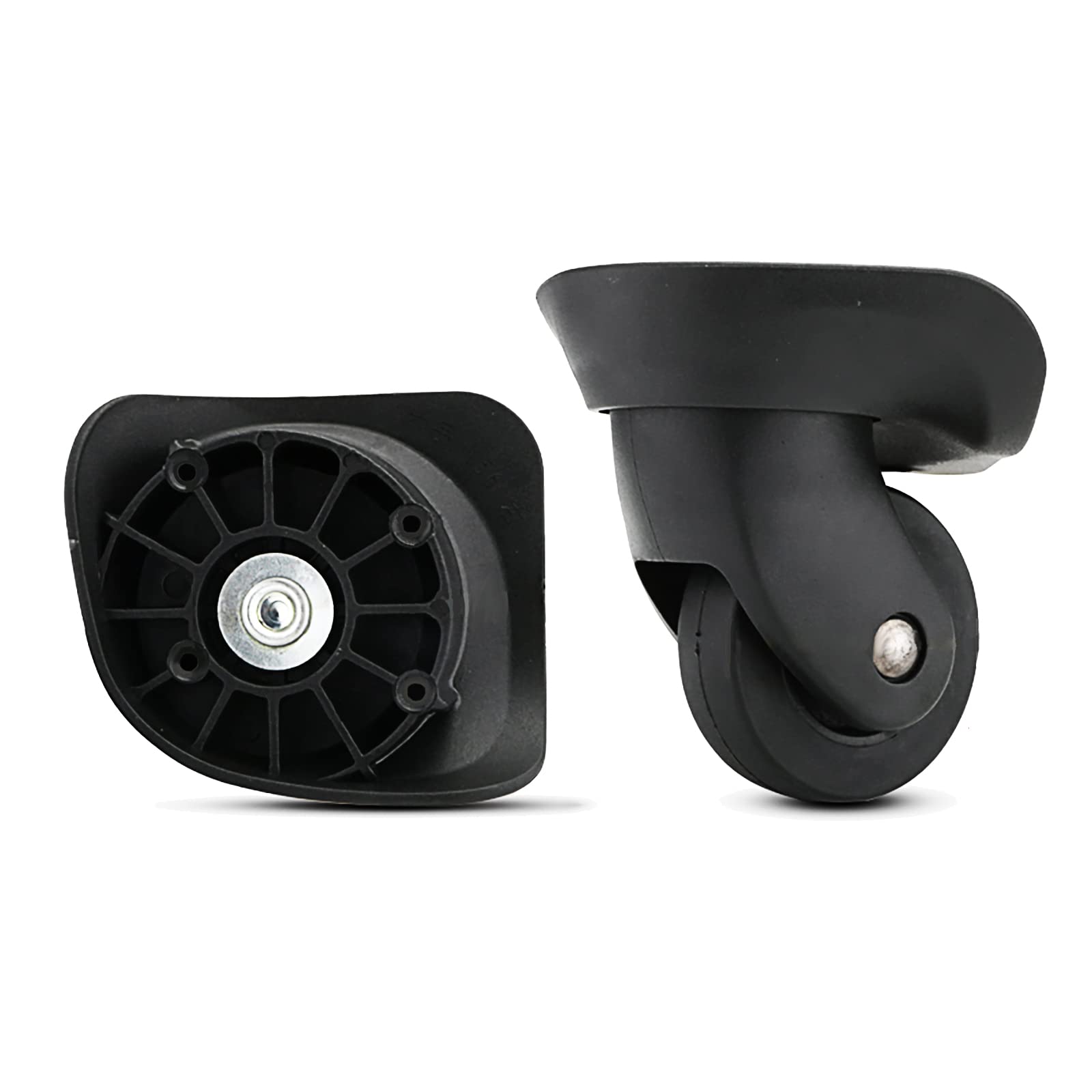 Volein Luggage Wheels Replacement Black Suitcase Wheels Replacement Suitcase Caster Wheels with 4 Screw Holes(Black)