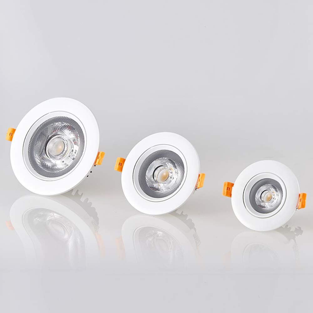 Foco De Techo Led COB Empotrable De 10W/15W/20W, Downlight Empotrable Ajustable, Estilo Moderno Europeo, Luminaria De Montaje Empotrado para Tiendas De Ropa, Porches, Pas,6000k-20W