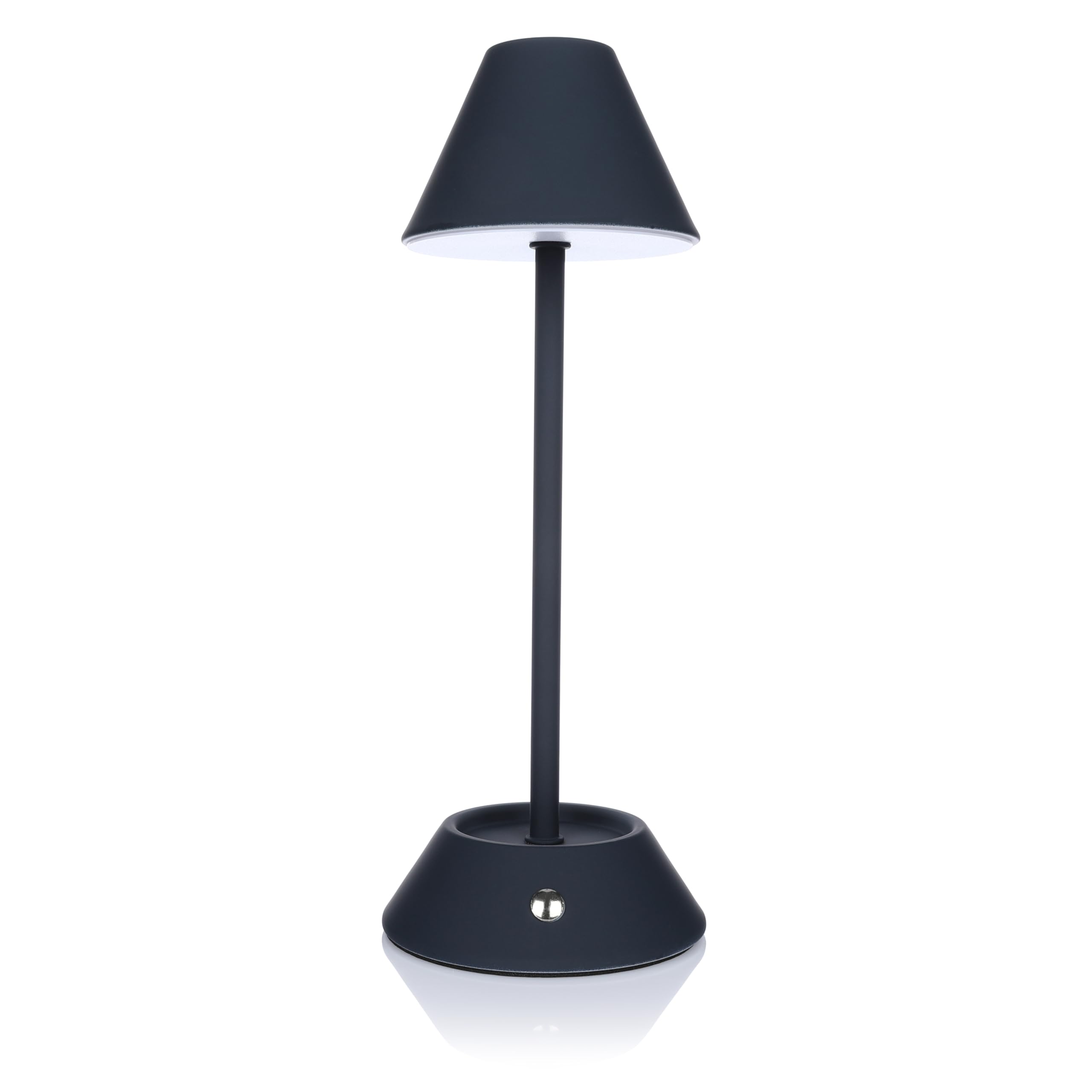 Nordstern LED Battery Table Lamp - Rechargeable Table Lamp with USB-C Connection - Wireless and Dimmable with 3 Colour Temperatures 3000K-6000K via Touch Switch - 28.5 cm (Dark Blue)