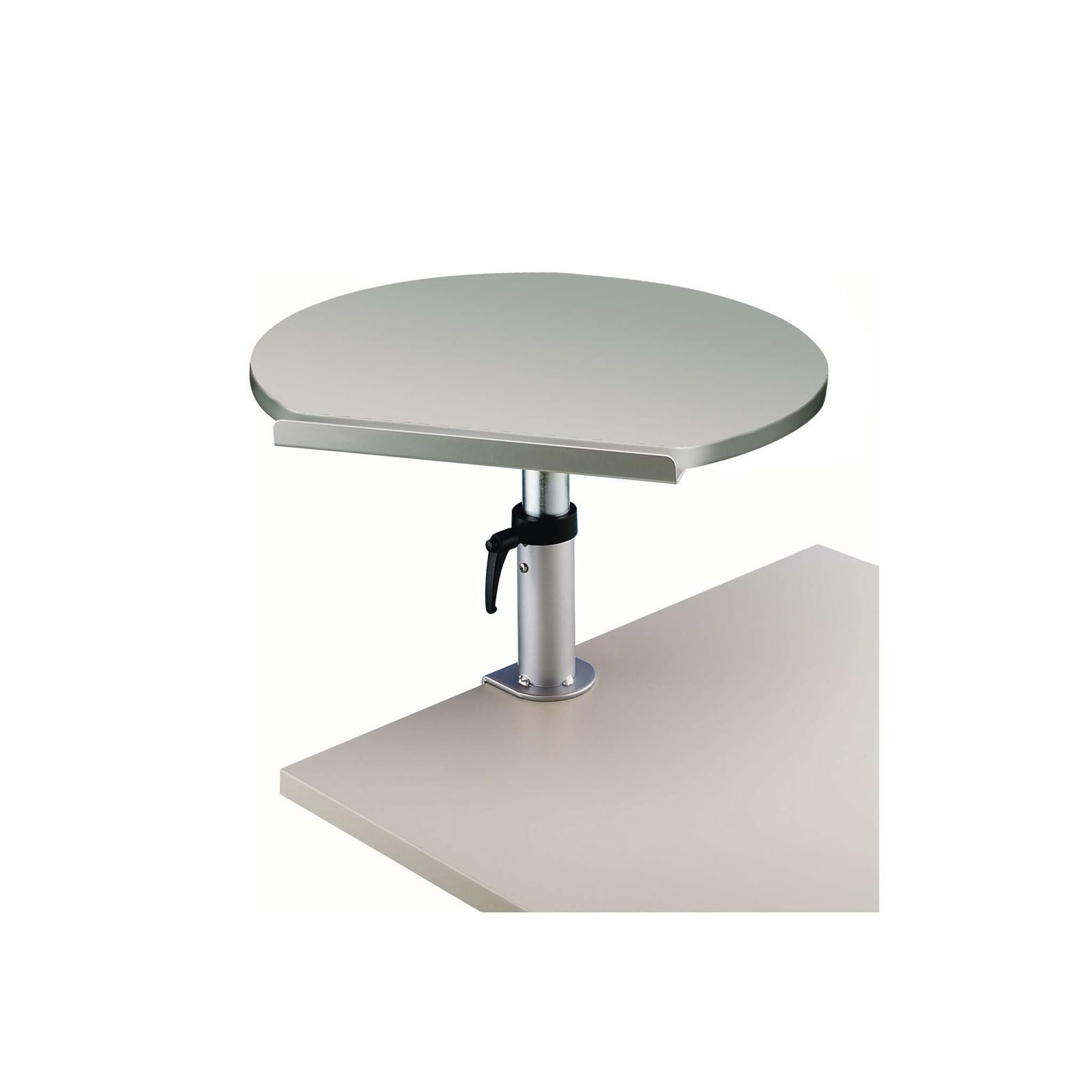 MAUL Stehpult 60x52x2,2cm | Runder Tisch mit Klemmbefestigung für den Schreibtisch | Höhenverstellbar | Eleganter Schreibtisch Organizer | Praktische Ablage für Stift, Locher und Ordner | Grau