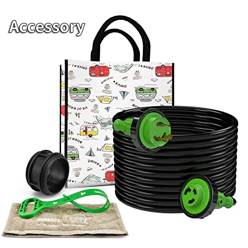 Rvmate Marine Shore Power Cord 50Ft, 30A 125V Marine Shore Boat Extension Cord, Stow,10Awg/3C #TOP5