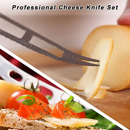 Foto von YICH Käsemesser Käsehobel 2 Stück Käseschneider aus Edelstahl Käsemesser Set Cheese Slicer für Weichkäse Schokolade Pizza - Der perfekte Begleiter für deine Käseplatte