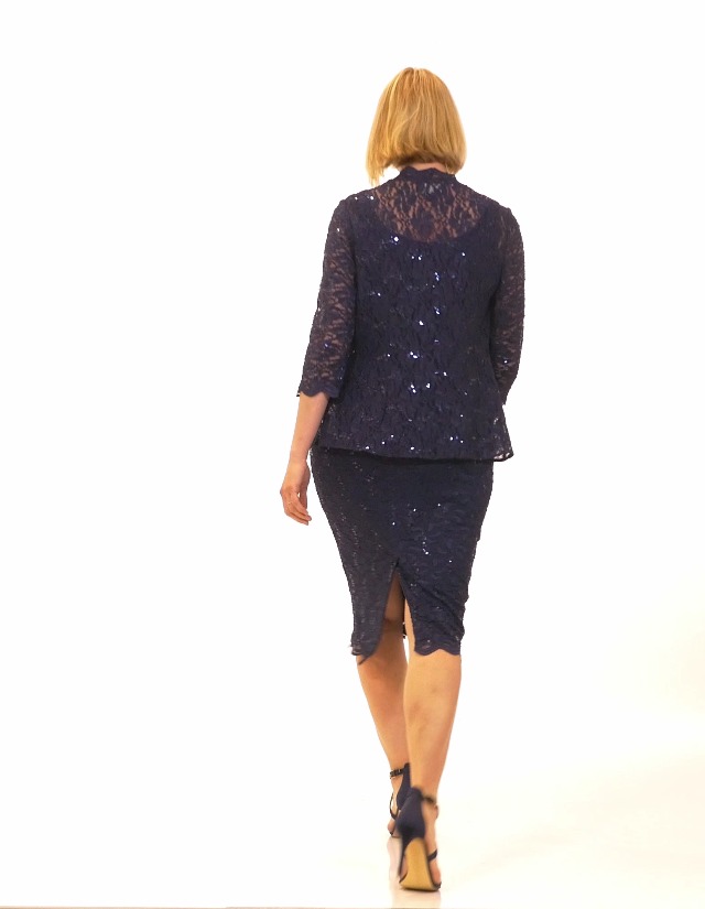 Amazon.com: Alex Evenings Women's T-Length All Over Lace Dress with Jacket  Set, Navy, 16 : Clothing, Shoes & Jewelry