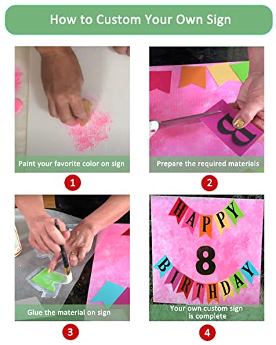 4 Pack Blank Yard Signs With Metal Stakes,17X12 Inches Corrugated Plastic Lawn Yard Signs For Garage,Yard Sale,Outdoor #TOP4