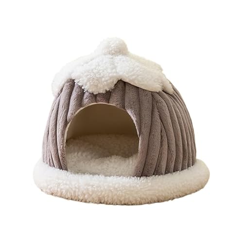 Mizoki 猫用保温厚手かぼちゃネスト 北極の雪小屋ペットハウス 秋冬用密閉型防風暖房猫犬小屋 S/M/Lサイズ展開 グレーとグリーン