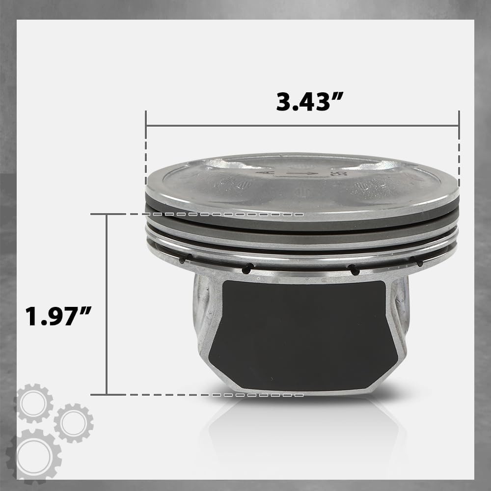 0.50MM Engine Piston w/Rings Pin Kit Compatible with Kia Optima Sorento Hyundai Sonata Kia 2.4L 2011-2019 2359CC L4 ELECTRIC/DOHC, Fit Engine Model: G4KJ 23040-2G500, 23410-2G500