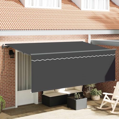 Auvent rétractable motorisé 350x200cm store banne électrique télécommande - 3