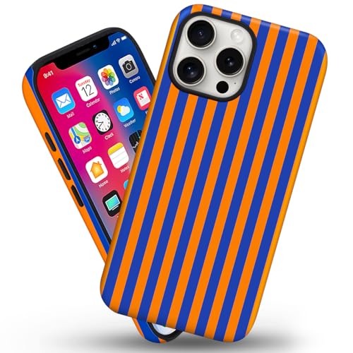 Coque rigide iPhone 15 Plus à rayures dopamine et design épuré - 2