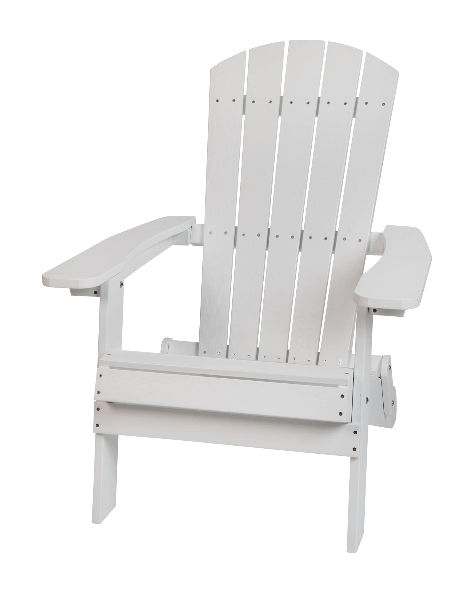 flash furniture charlestown commercial folding adirondack chair - white - poly resin - indoor/outdoor - weather resistant