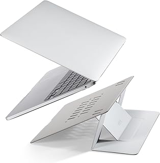 MOFT【公式直営店】ノートパソコンスタンド 非粘着式 15°&25°二段階調整可能 軽量薄型 タブレットスタンド 7～11インチタブレット、11‐14インチPCに対応 持ち運び便利 コンパクト 折り畳み （ミスティグレー）