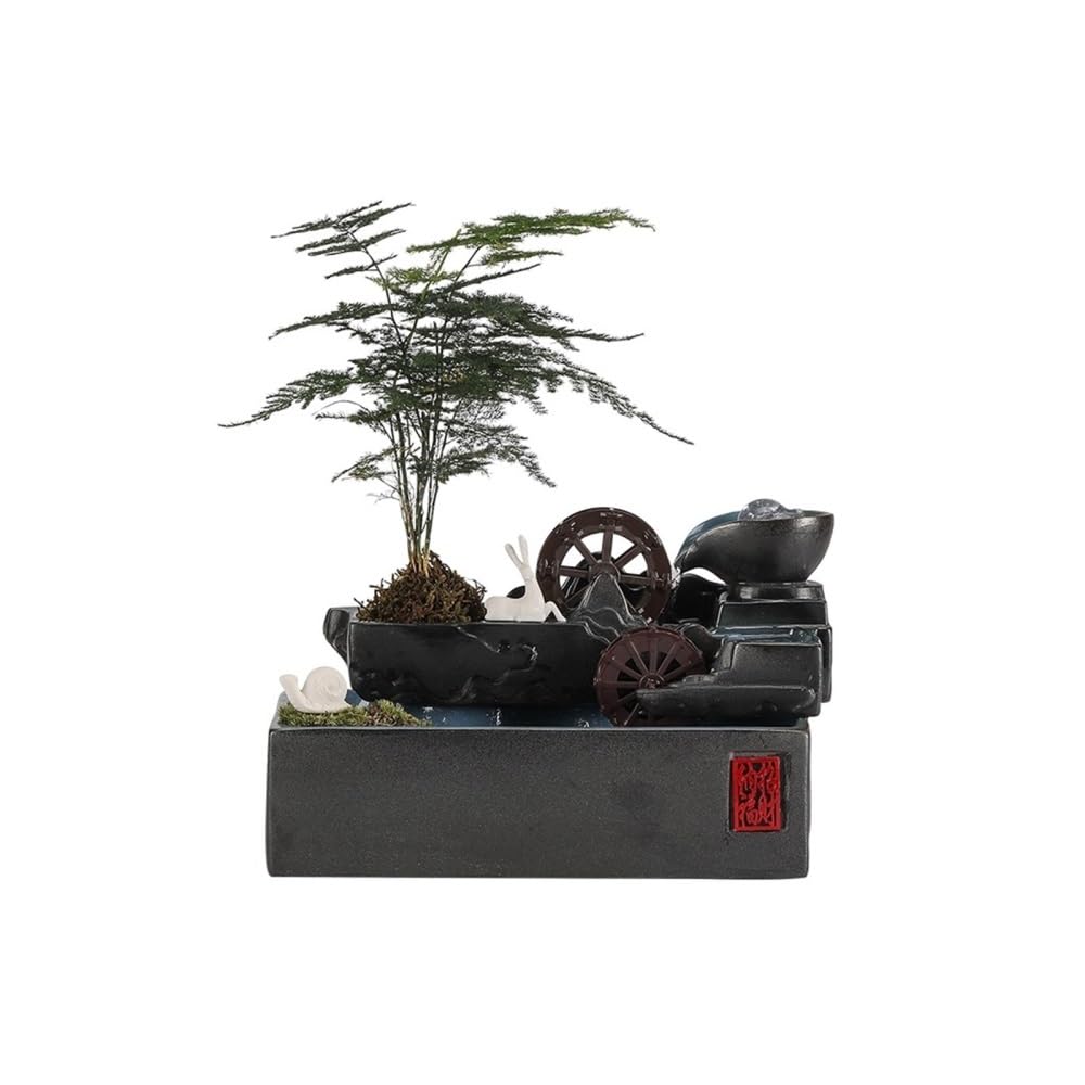 Fontaine à eau de table avec roue pour bureau, objet de décoration zen pour salon et maison