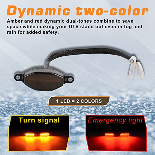 MAIKER Universal UTV Turn Signal Kit, Street Legal Kit with Amber/Red LED lights, 510Hz Horn Kit, Column Turn Switch, Emergency Switch Compatible with Honda Pioneer, Polaris RZR, Can-Am, Kawasak